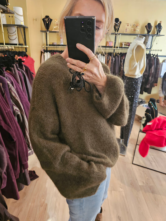 Pull kaki kid mohair