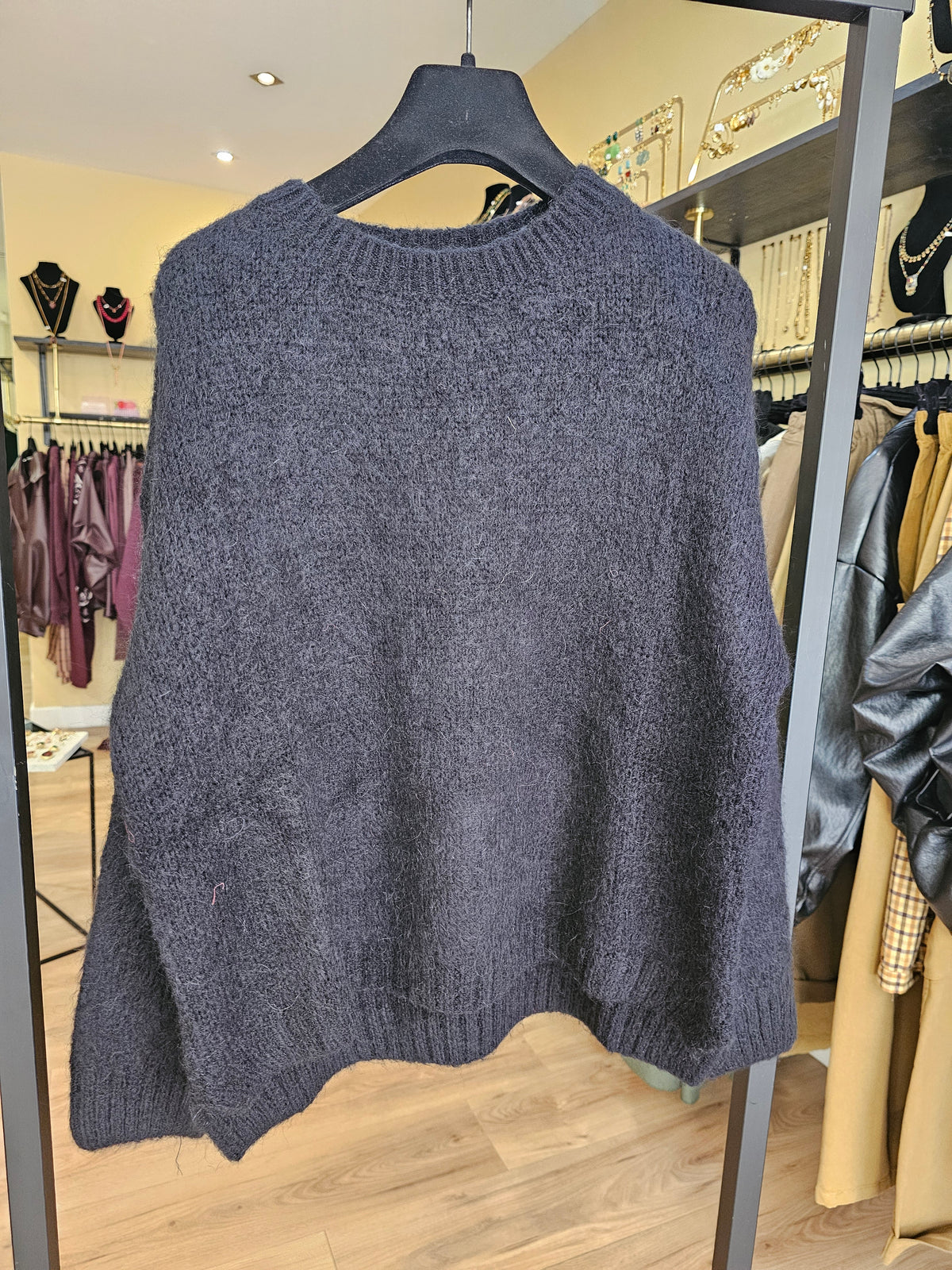 Pull large kid mohair noir