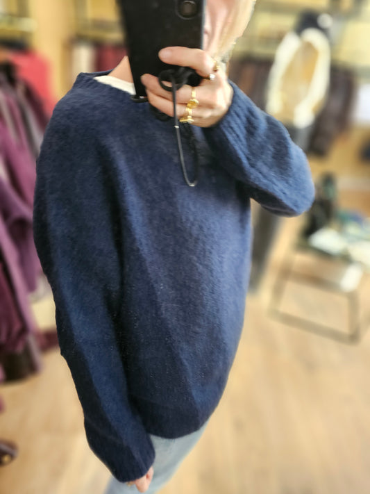 Pull large kid mohair marine