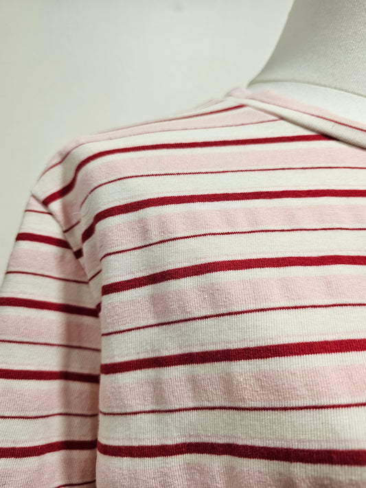 Tshirt rayé rose et rouge