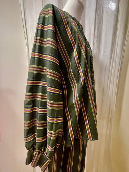Chemise rayé kaki johanna paris