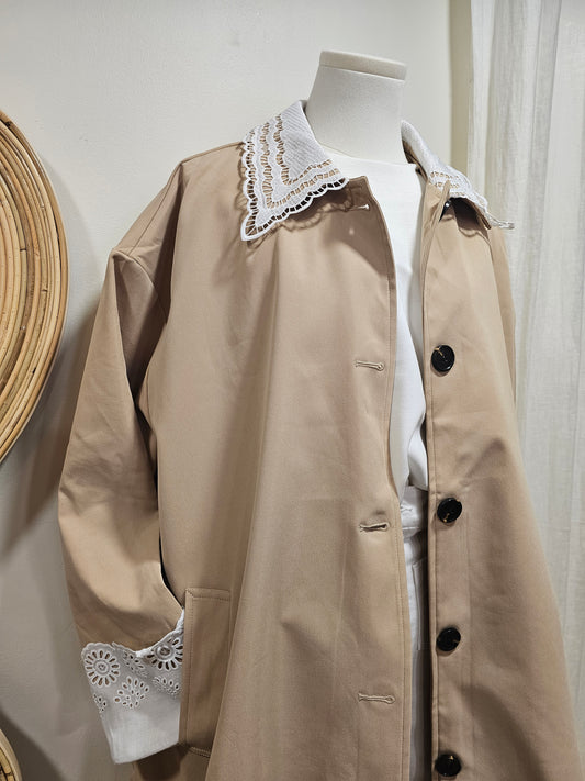 Trench col dentelle