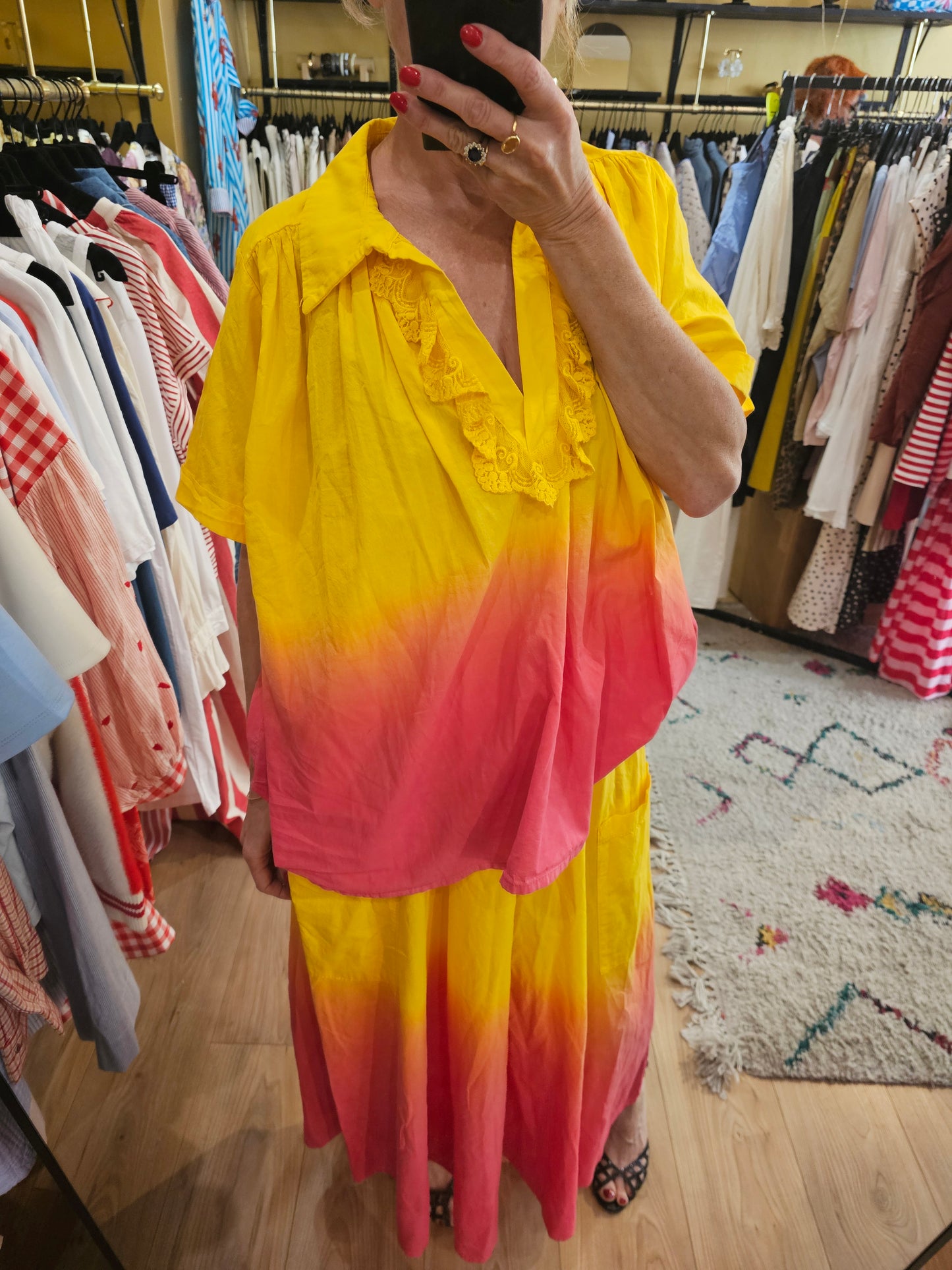 Top jaune et rose Johanna Paris