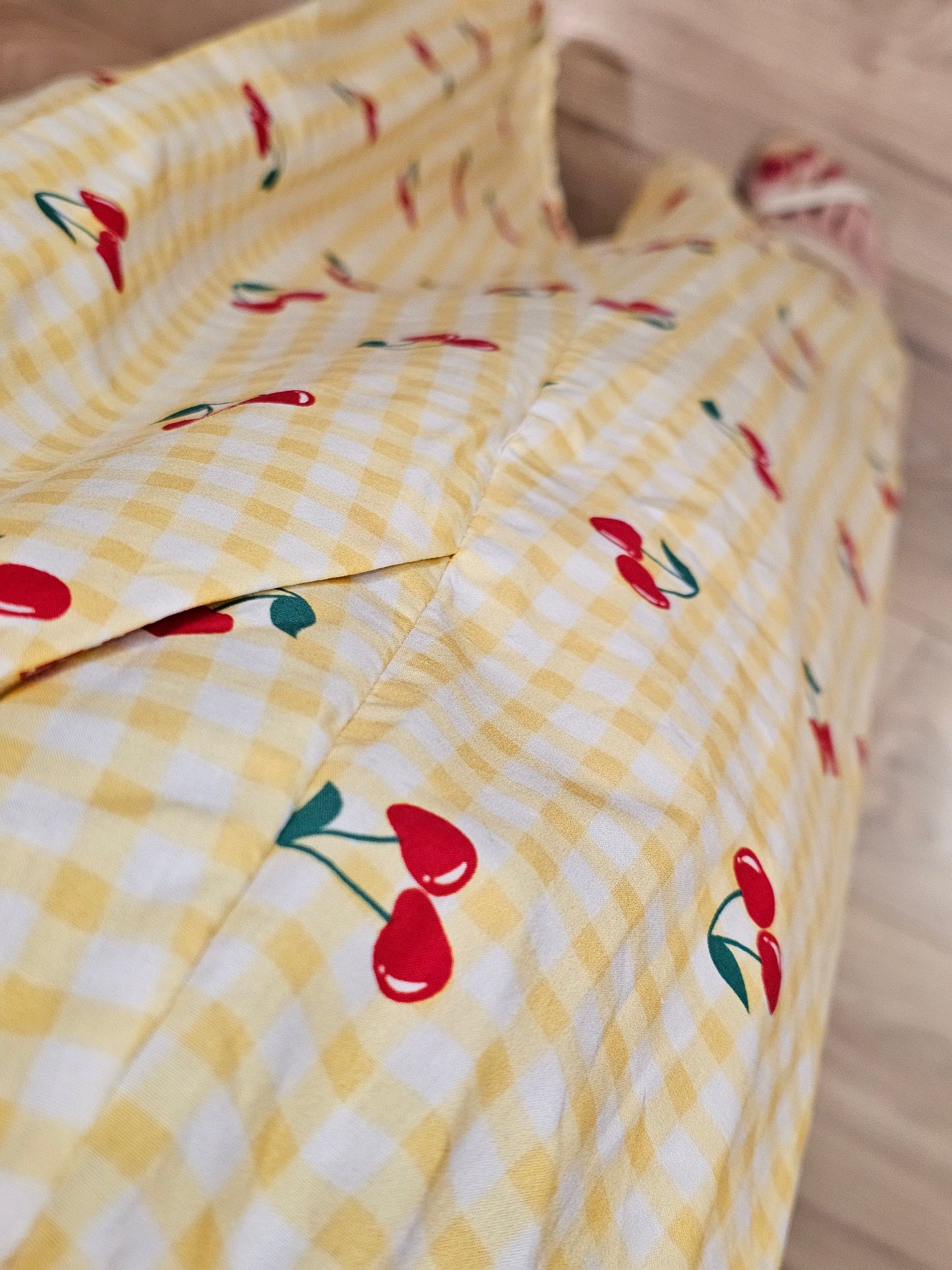 Jupe cerise vichy jaune