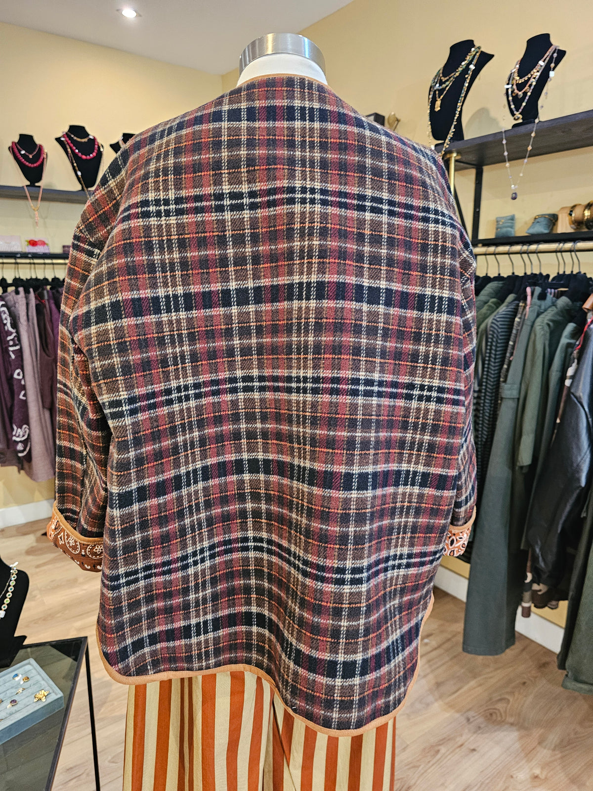 Veste à carreaux doublure bandana Johanna Paris