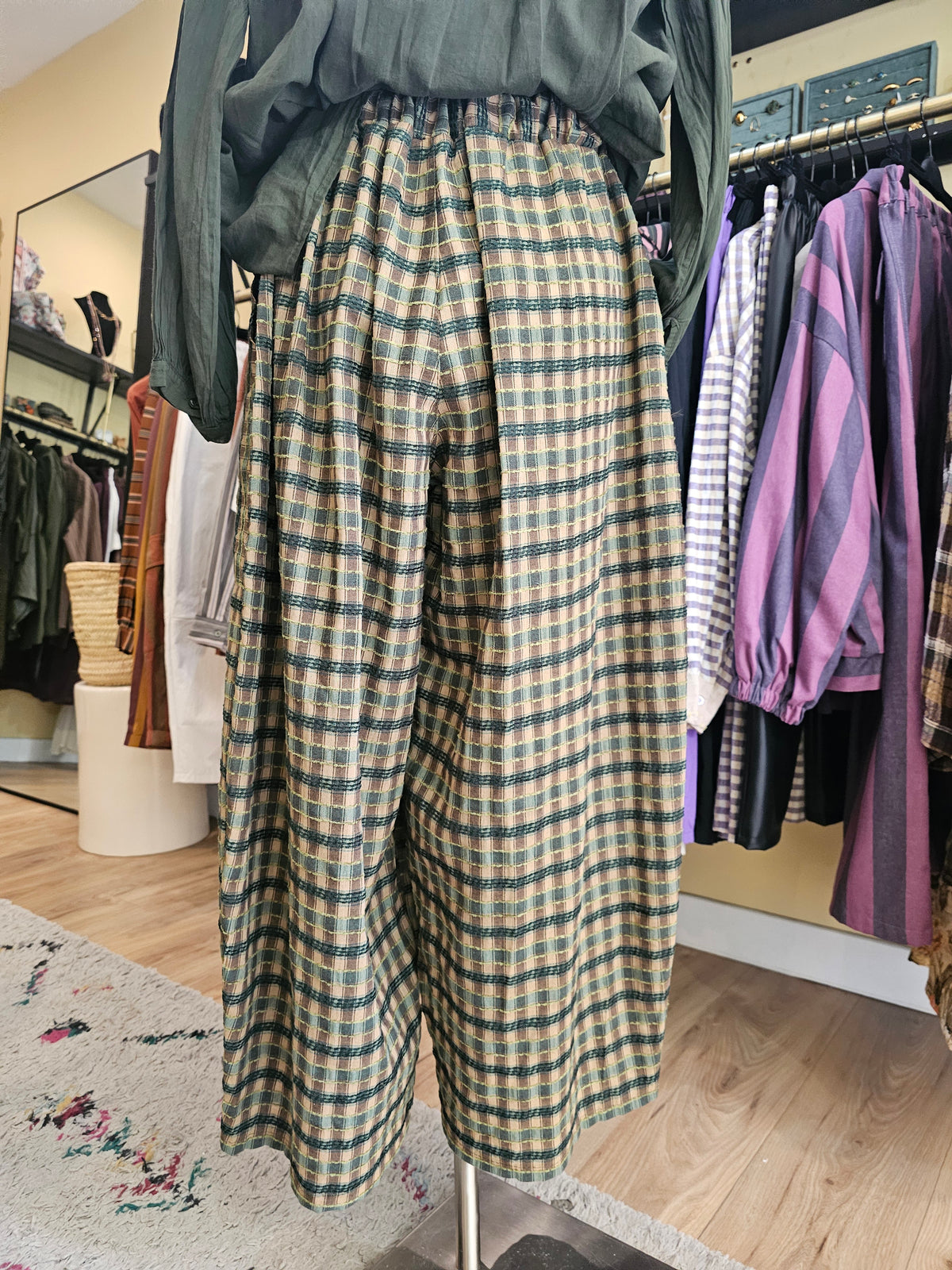 Pantalon vert à carreaux Johanna Paris