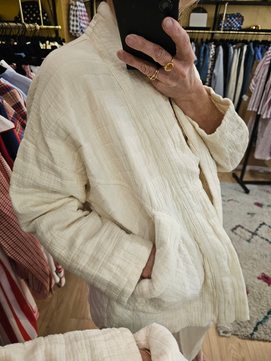 Kimono coton ecru
