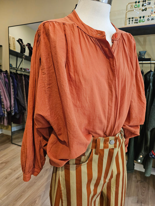 Chemise en coton terracota