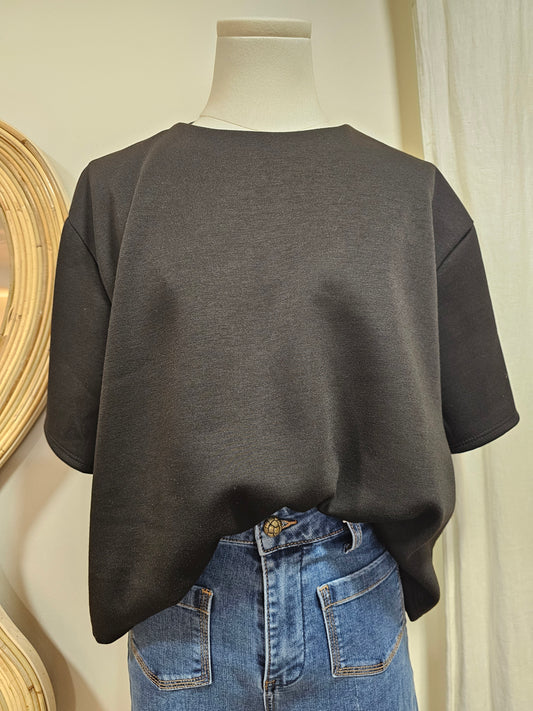 Tshirt molletonné noir