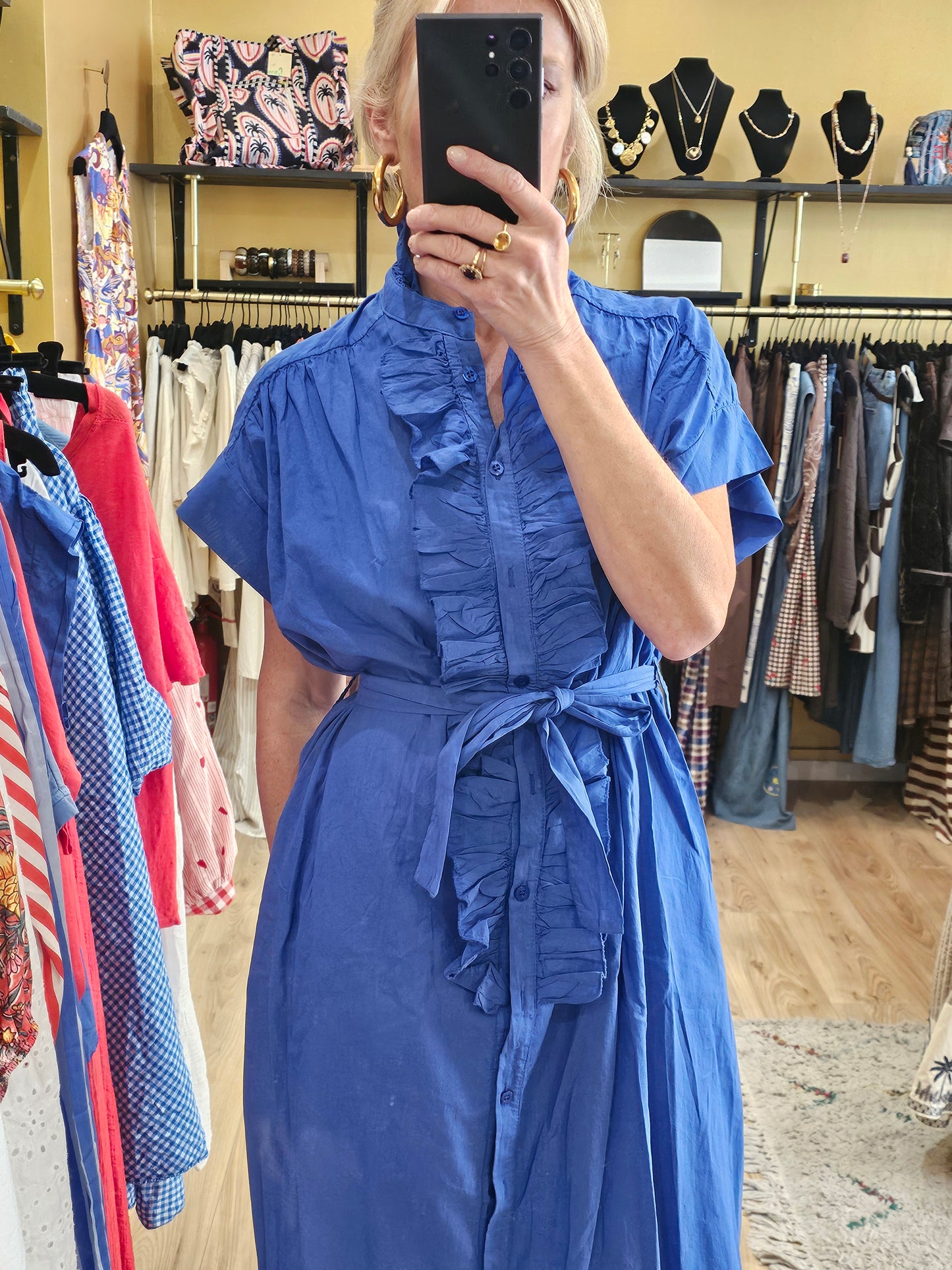 Robe chemise bleu roi Johanna Paris
