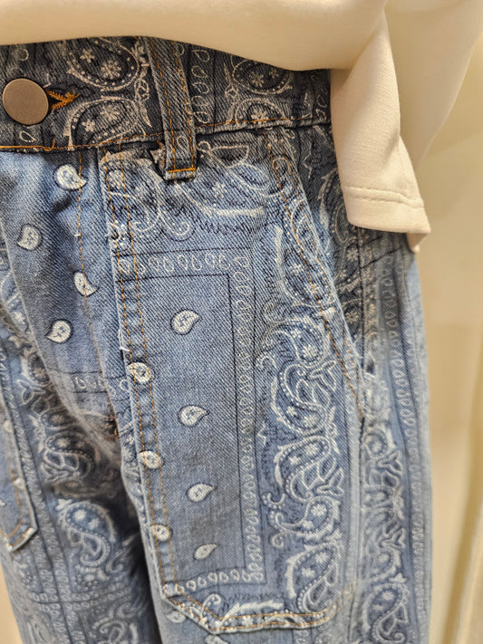 Jean imprimé bandana clair