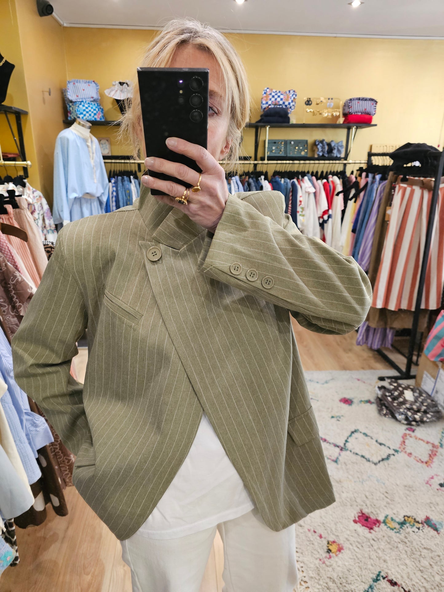 Veste rayée kaki Johanna Paris