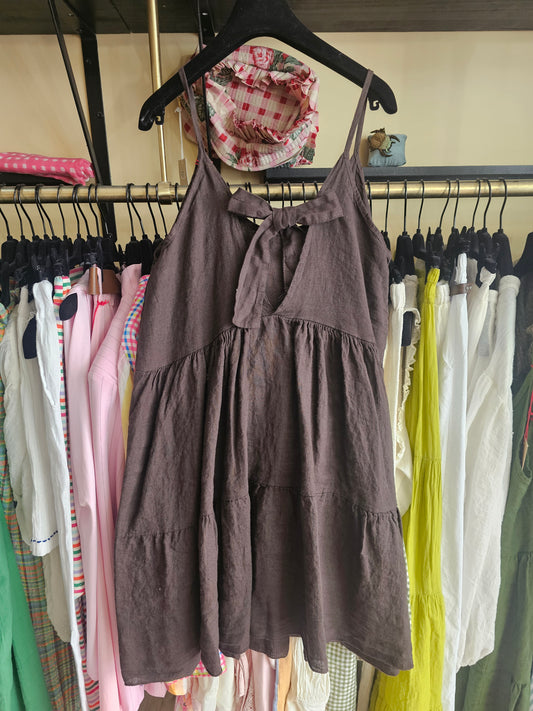Robe en lin marron Johanna Paris
