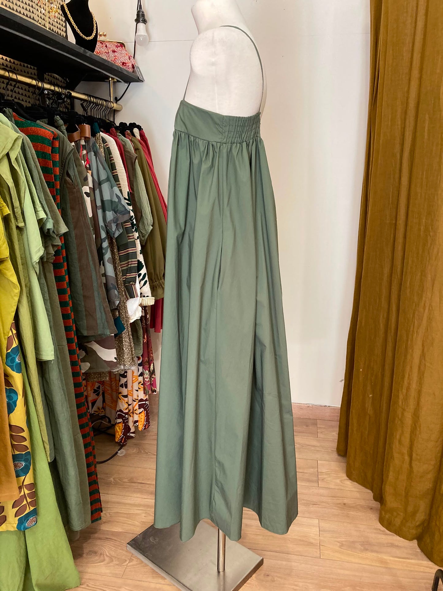 Robe kaki bretelles johanna Paris