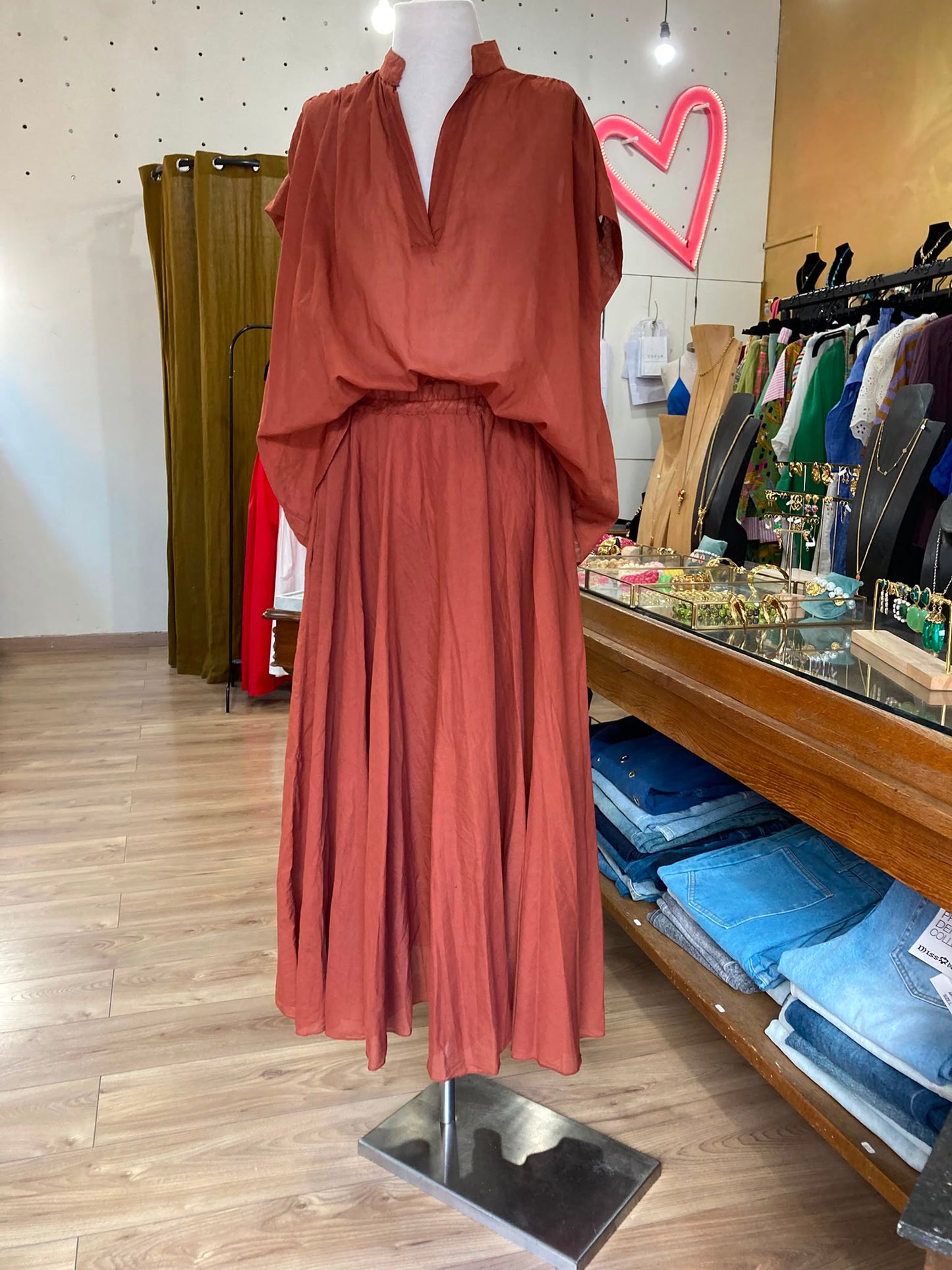 Top voile de coton terracotta johanna paris