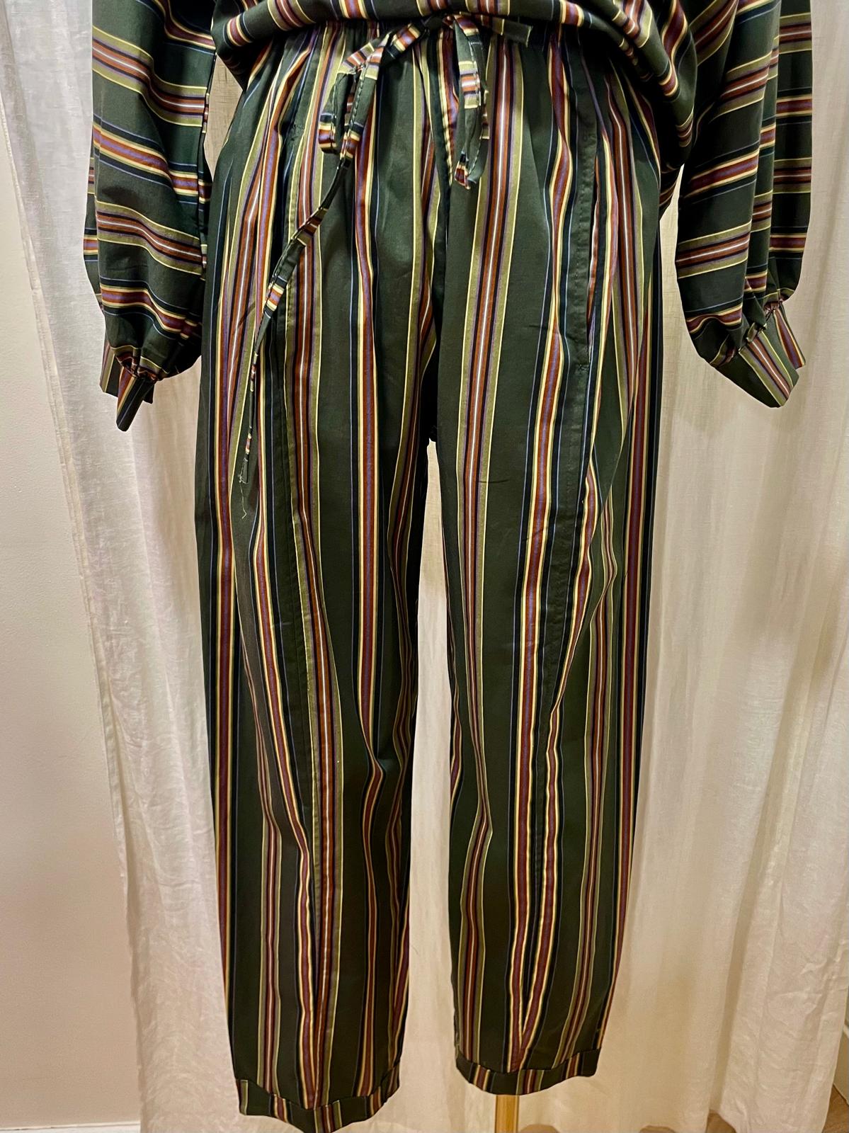 Pantalon rayé kaki Johanna paris