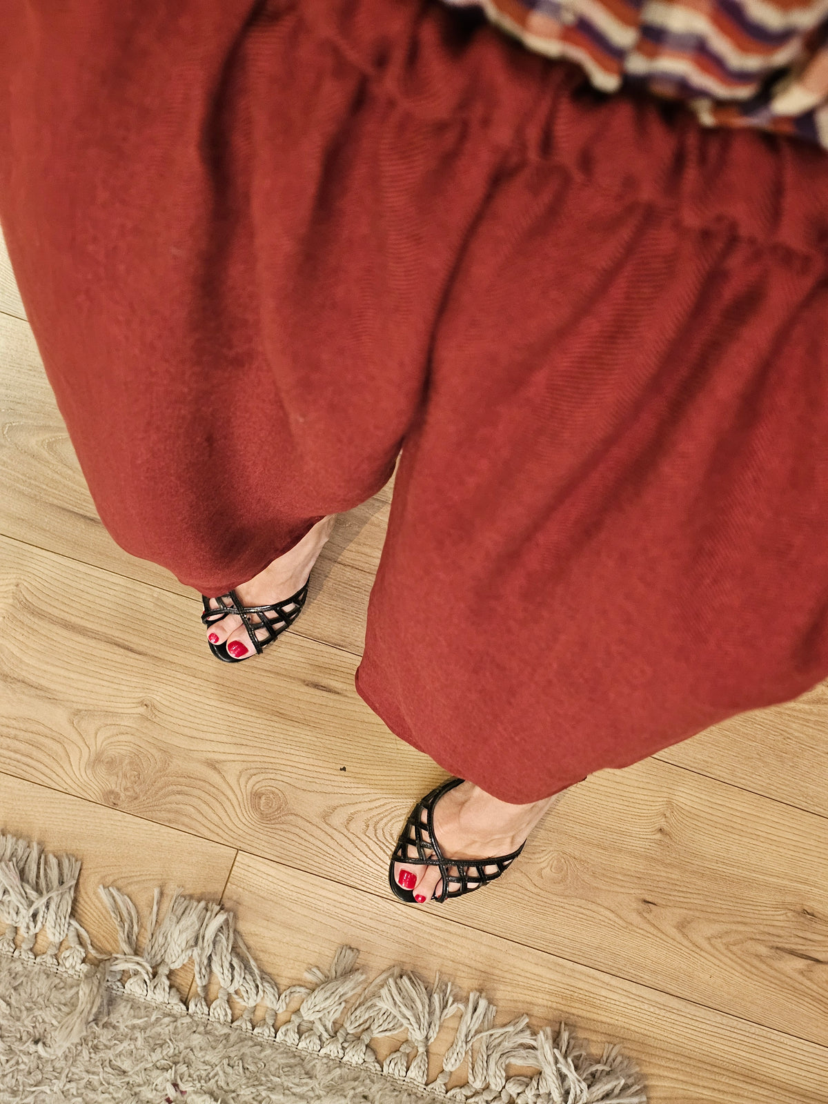 Pantalon barrel terracotta