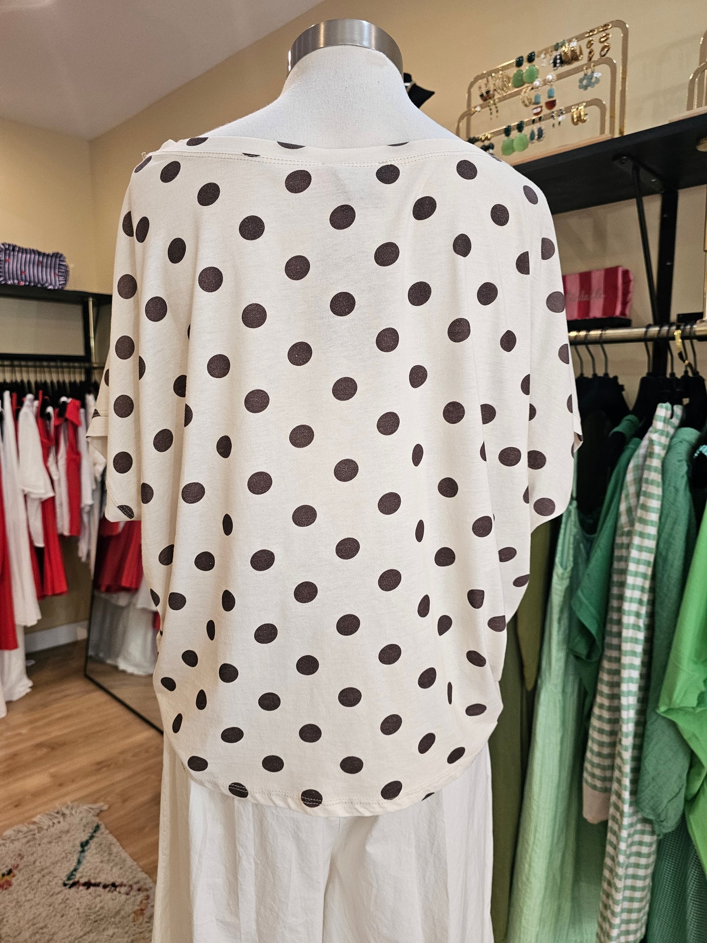 Tshirt biba ecru pois marron johanna paris