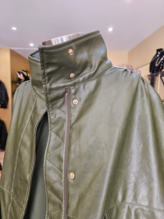 Blouson oversize en simili kaki Johanna paris
