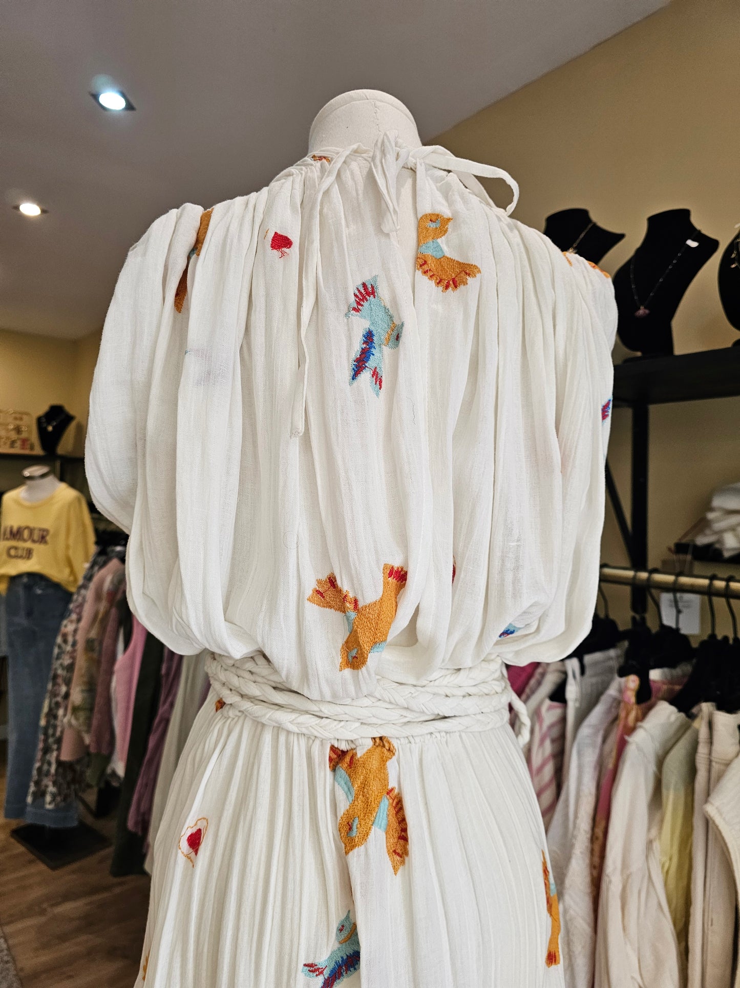 Robe oiseaux brodée