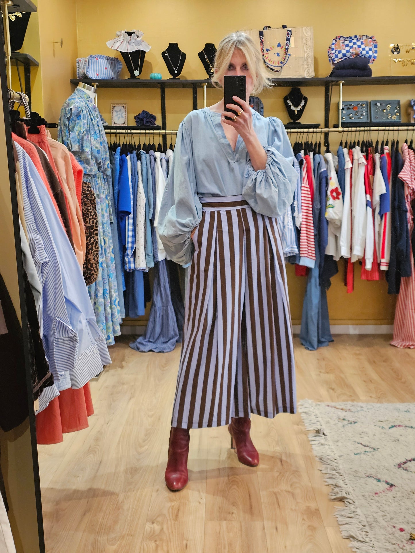 Jupe culotte marron et bleu Johanna Paris