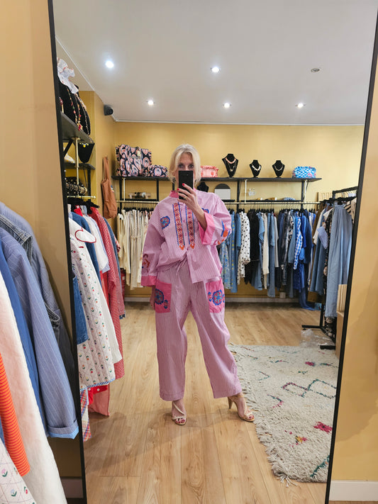 Blouse rayée brodée Johanna Paris