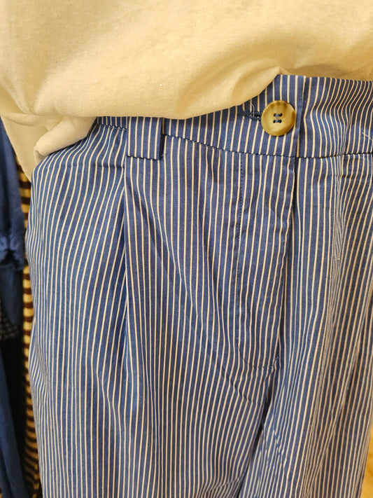 Pantalon rayé bleu