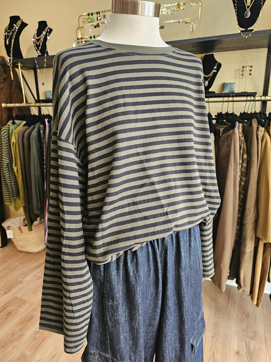 Marinière kaki et noire