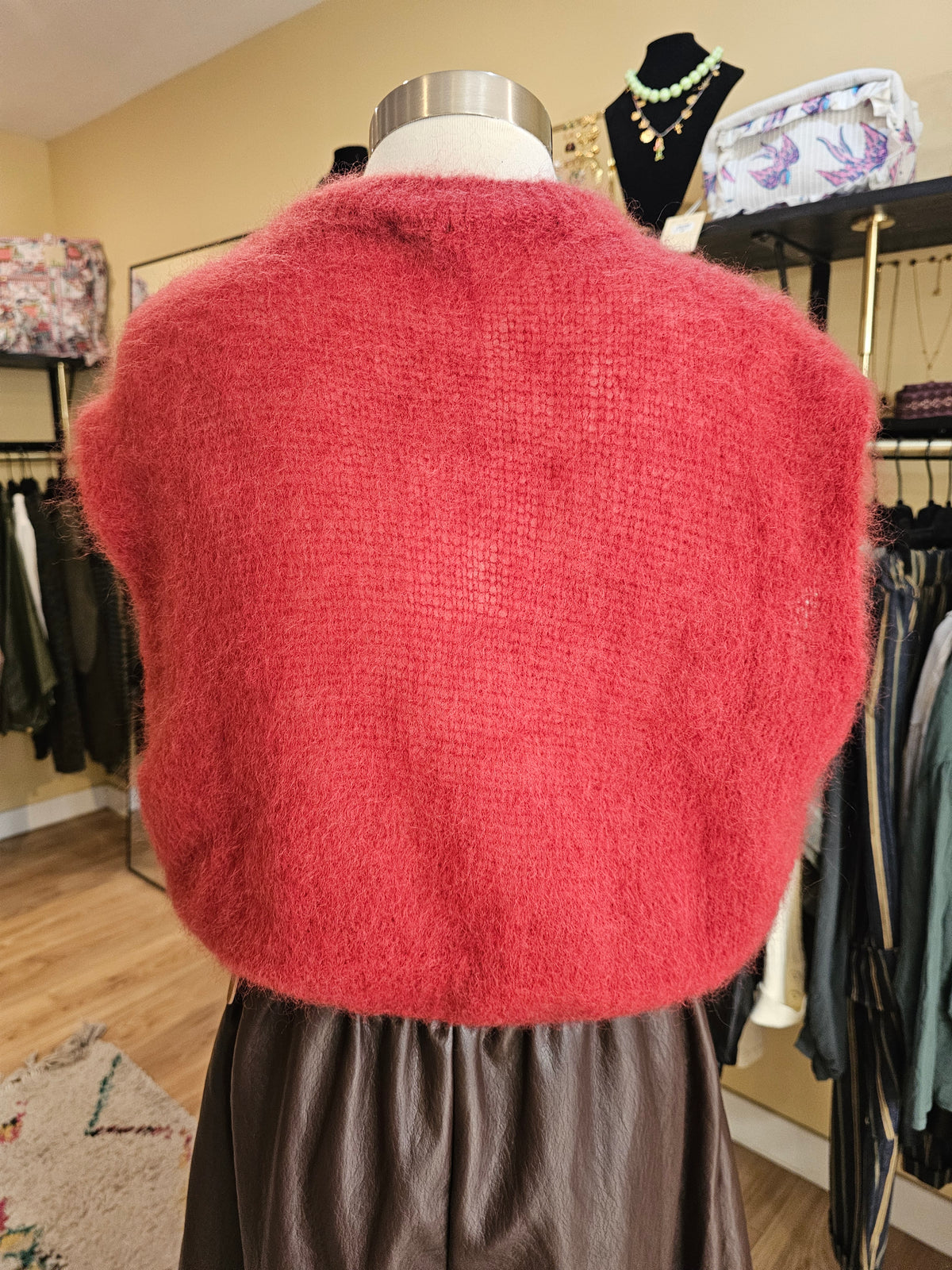 Pull sans manche en mohair
