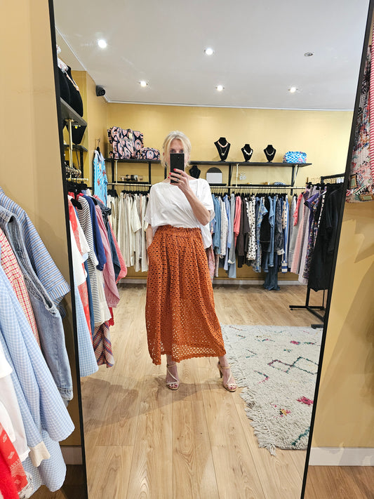 Jupe en broderie anglaise Johanna Paris