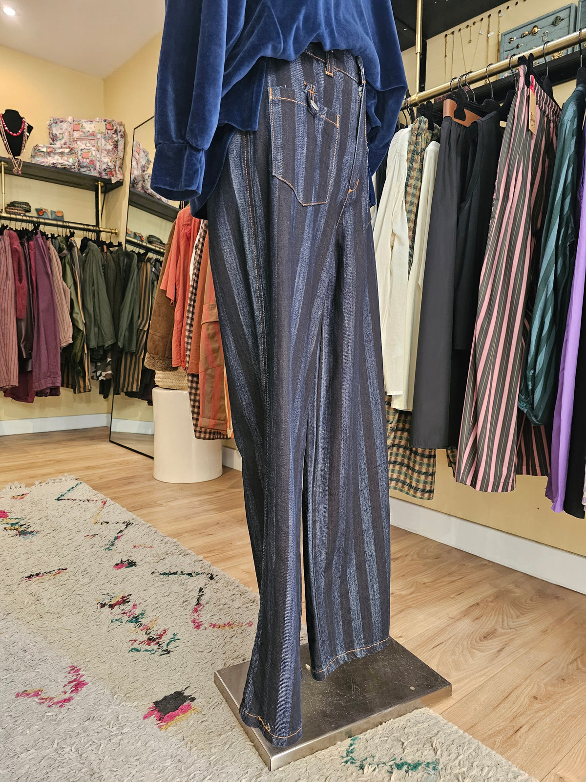 Pantalon en jean rayé