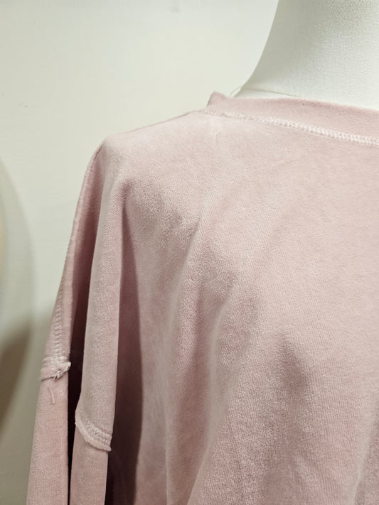 Tshirt rose en velours ras