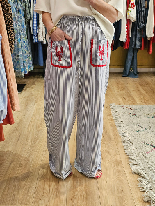 Pantalon rayé homard