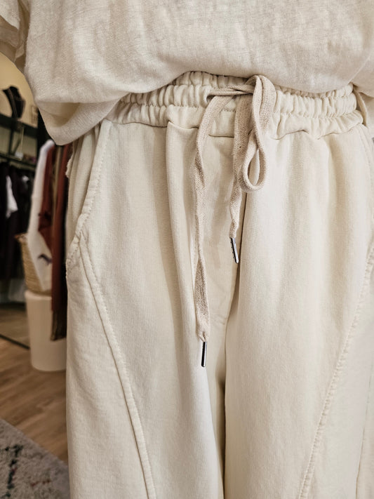 Pantalon jog ecru