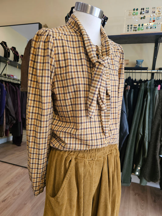 Chemise à carreaux col nœud Johanna Paris