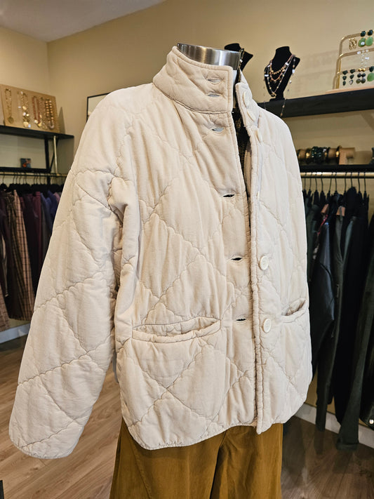 Veste ecrue en velours milleraie Johanna Paris