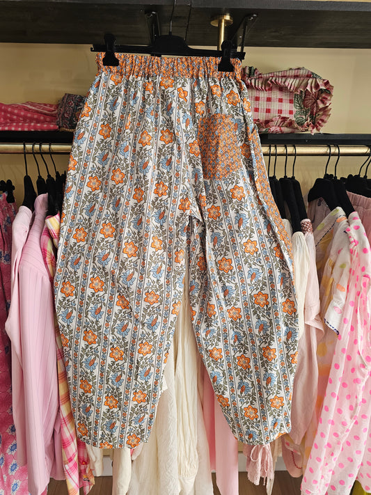 Pantalon orange fleuri Johanna Paris