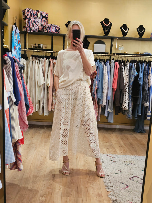 Jupe en broderie anglaise Johanna Paris