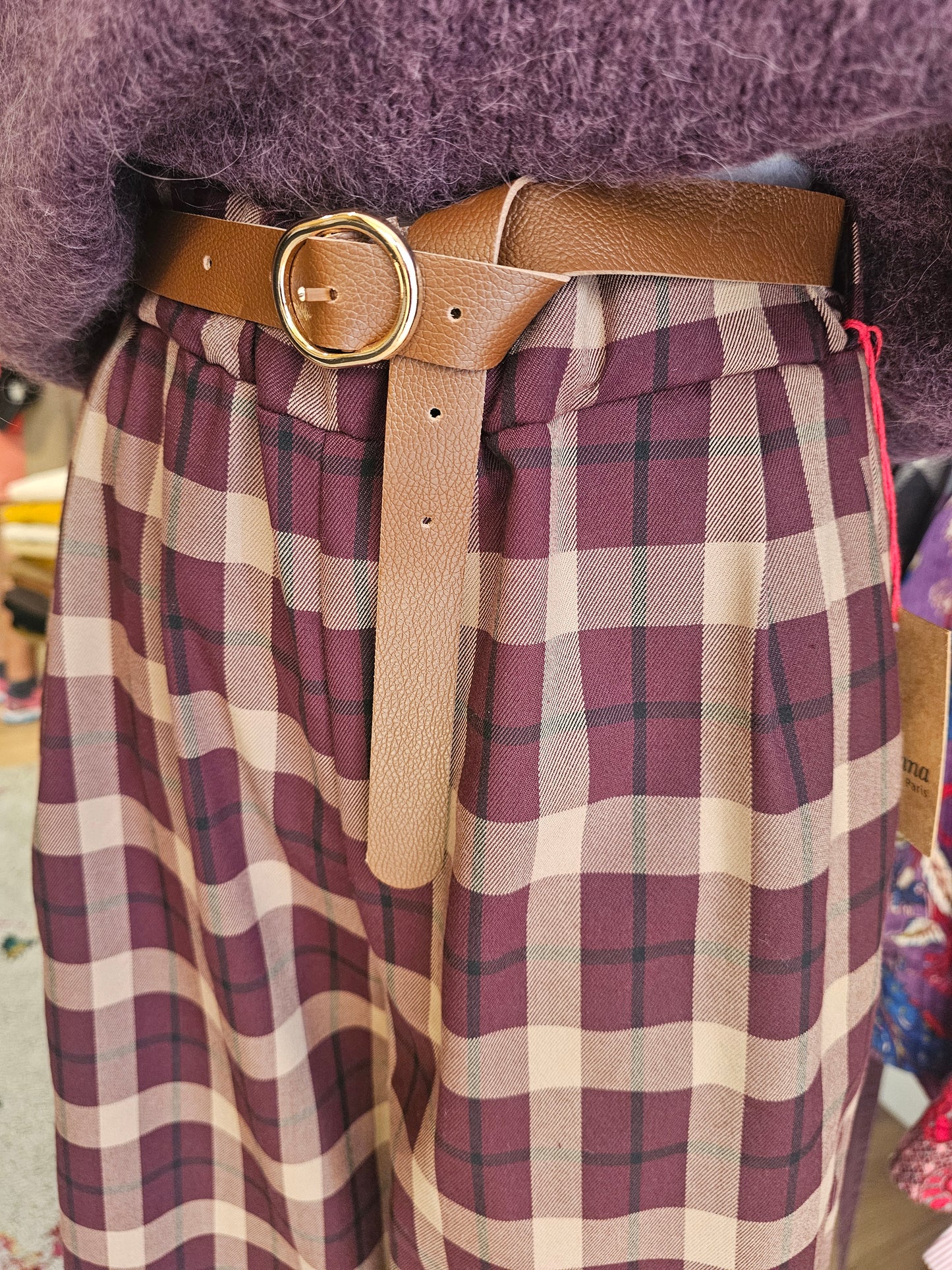 Pantalon large à carreaux - Johanna Paris