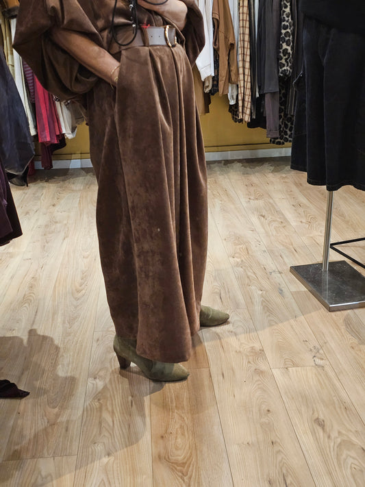 Pantalon jupe culotte chocolat Johanna Paris