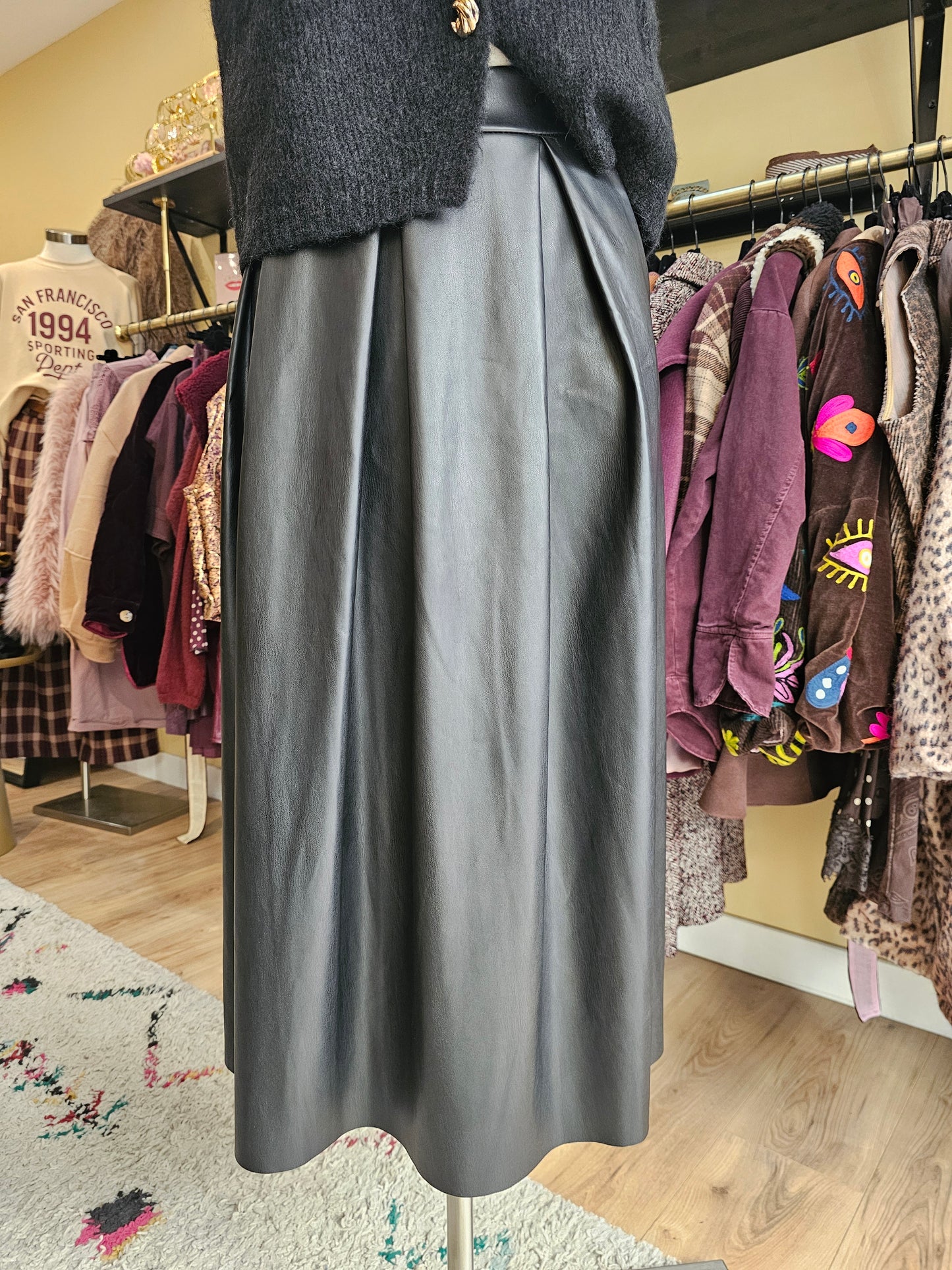 Jupe simili noire Johanna Paris