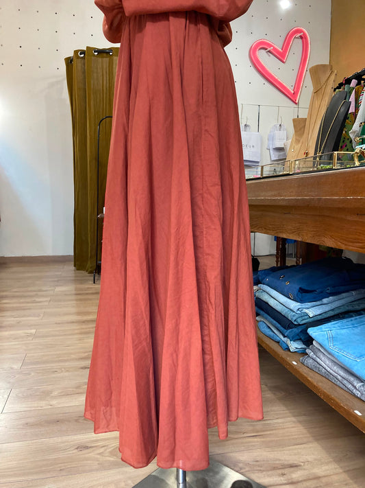 Jupe voile de coton terracotta johanna paris