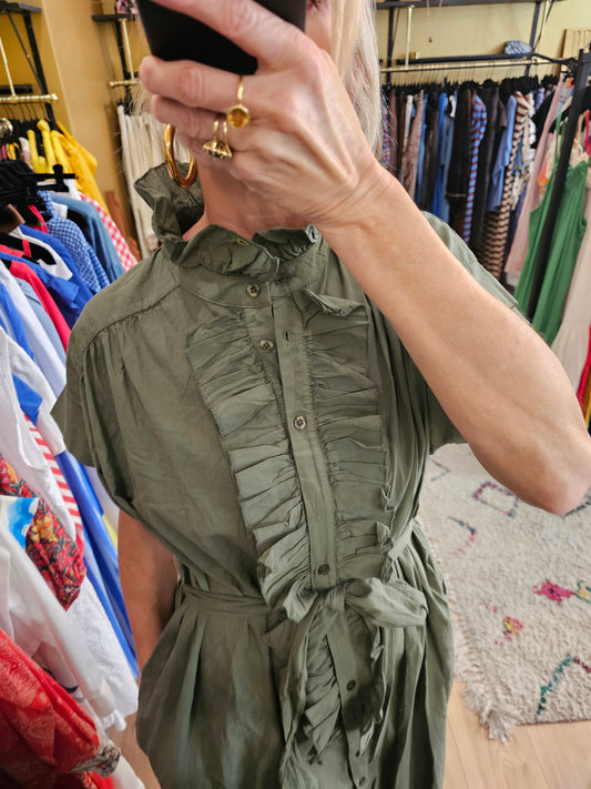 Robe chemise kaki johanna paris