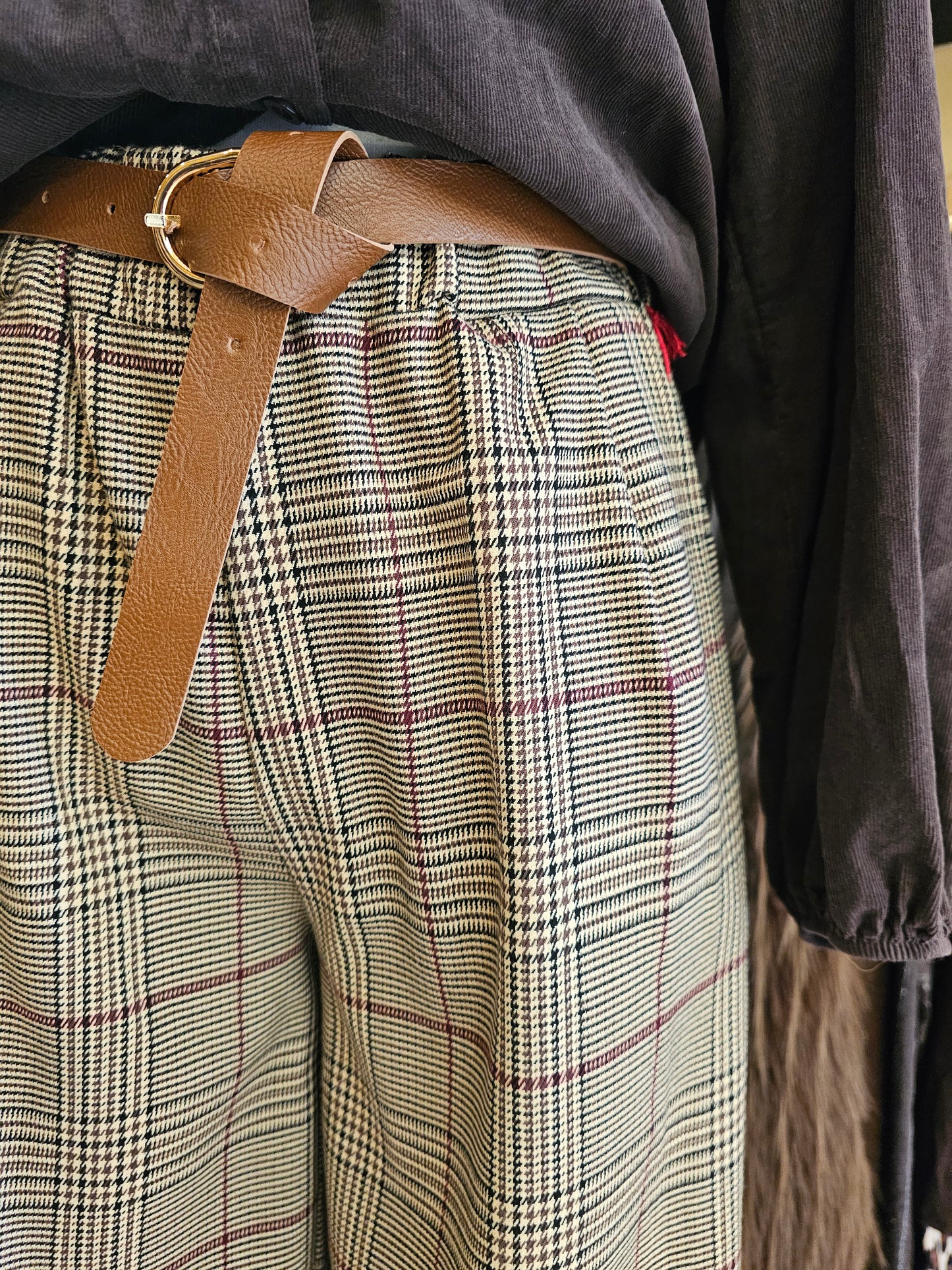 Pantalon large à carreaux Johanna Paris