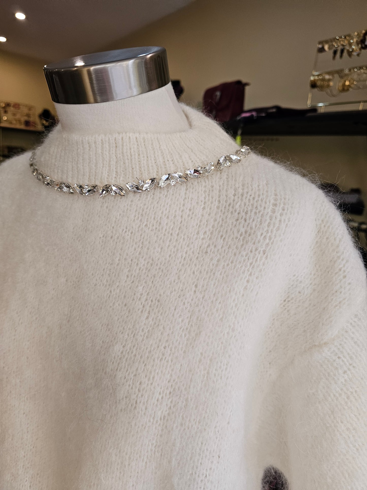 Pull strass ecru Johanna Paris