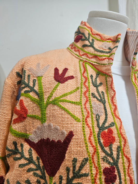 Veste brodée abricot Johanna Paris