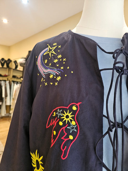 Veste brodée marine