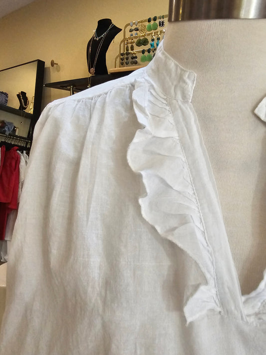 Top en voile de coton blanc