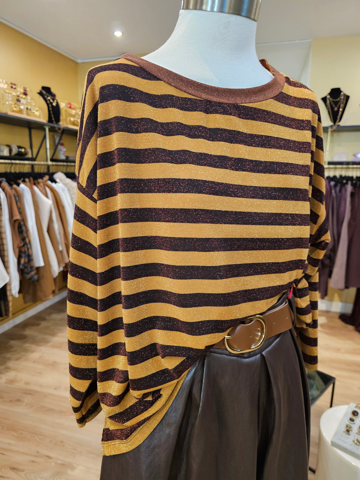 Mariniere en lurex mais et chocolat Johanna Paris