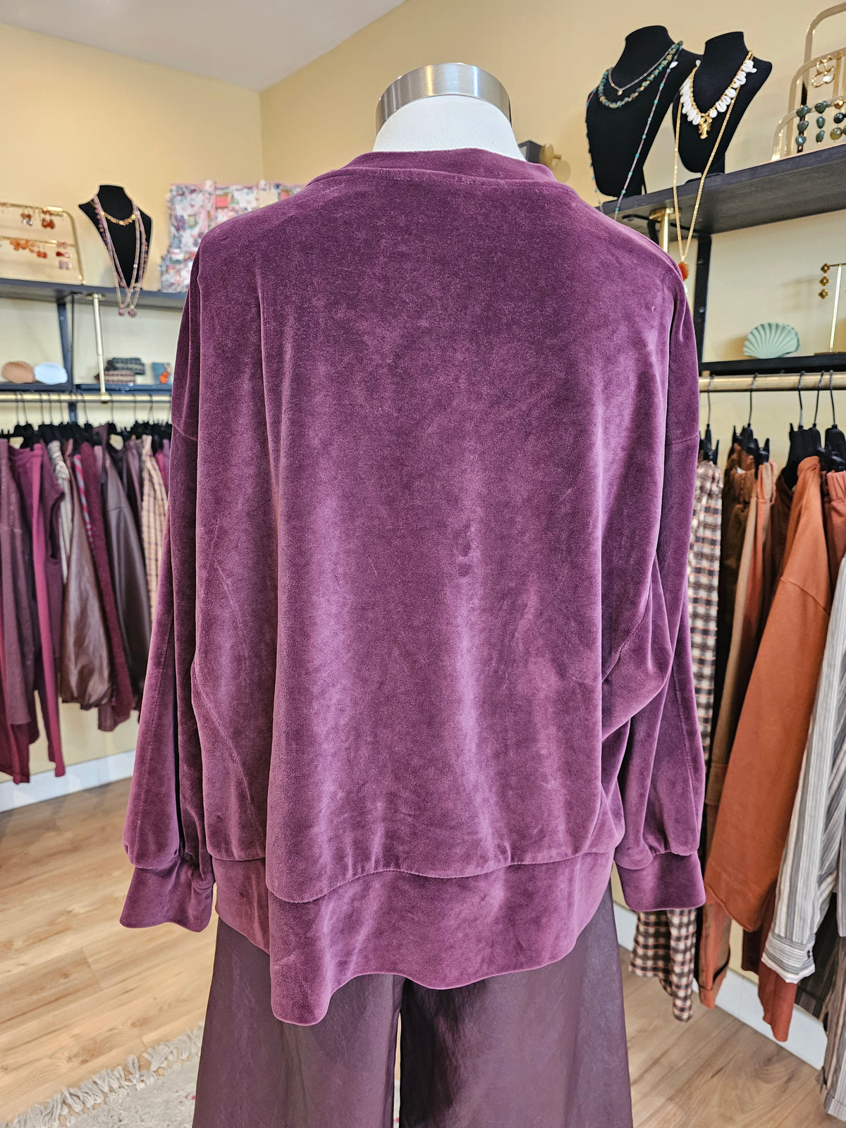 Sweat en velours prune Johanna paris